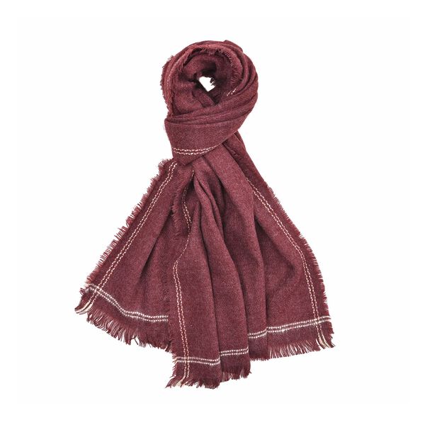 Gewebter Schal mit Fransen, Burgunderrot image number 0