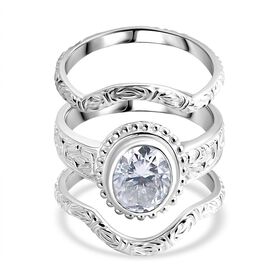 Royal Bali - D Joy Moissanit Ring 925 Silber (Größe 18.00) ca. 2.78 ct