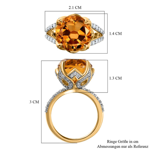 Citrin und Zirkon Ring- 8,04 ct. image number 7