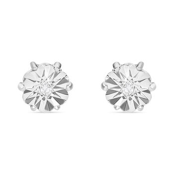 Wei&szlig;e Diamant Ohrringe, 925 Silber platiniert