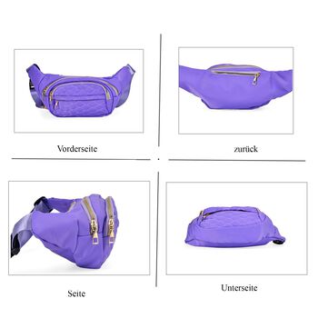 Multifunktionale RFID-gesch&uuml;tzte Nylon G&uuml;rteltasche mit Schnellverschluss, 36x4x13cm, Lavendel