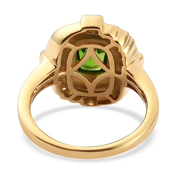 Natürlicher Chromdiopsid und Zirkon Ring 925 Silber vergoldet  ca. 1,23 ct image number 4