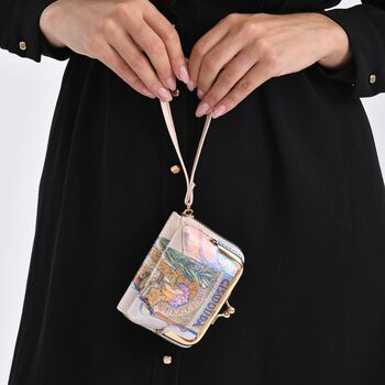 2-in-1-Geldb&ouml;rse mit Gismonda-Motiv, 11x5x8 cm, Beige