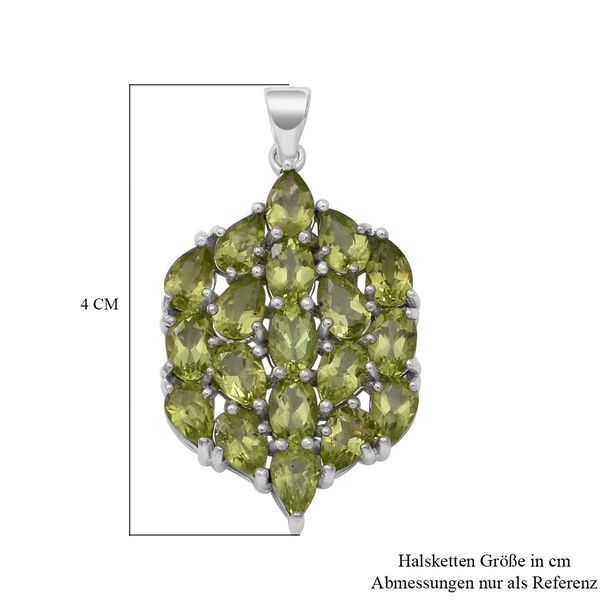 Nat&uuml;rlicher Peridot-Cluster-Anh&auml;nger in Silber, 8,70 ct. image number 5
