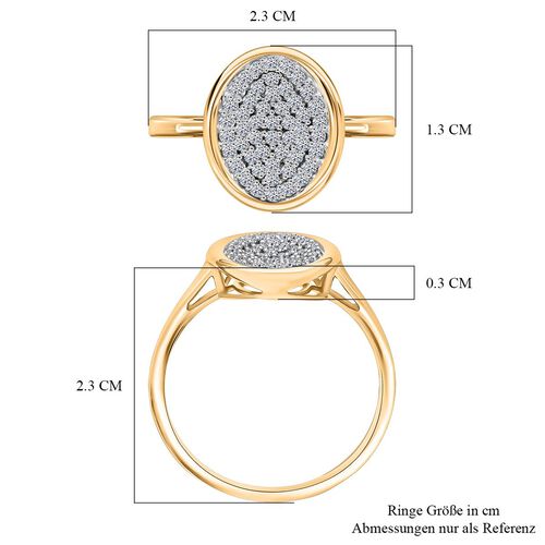 LUXURIANT DIAMOND - Lab Grown Diamant SI-GH SGL zertifiziert Ring 925 Silber Gelbgold Vermeil (Größe 20.00) ca. 0.50 ct image number 5