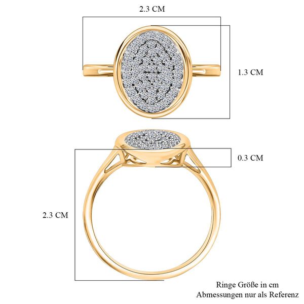 LUXURIANT DIAMOND - Lab Grown Diamant SI-GH SGL zertifiziert Ring 925 Silber Gelbgold Vermeil (Gr&ouml;&szlig;e 19.00) ca. 0.50 ct image number 5