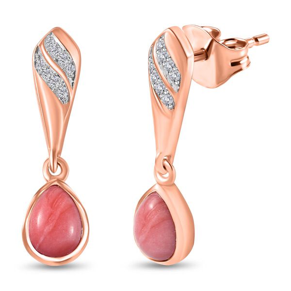 AAA Oregon Pfirsich Opal und Zirkon Ohrringe - 1,20 ct.