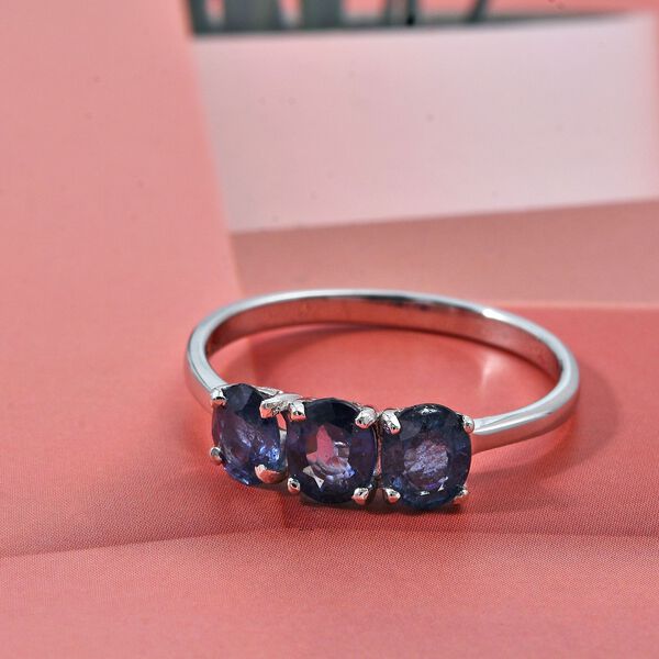 D'Joy AAA Ceylon-Saphir Ring 925 Silber rhodiniert (Gr&ouml;&szlig;e 18.00) ca. 1,24 ct image number 1