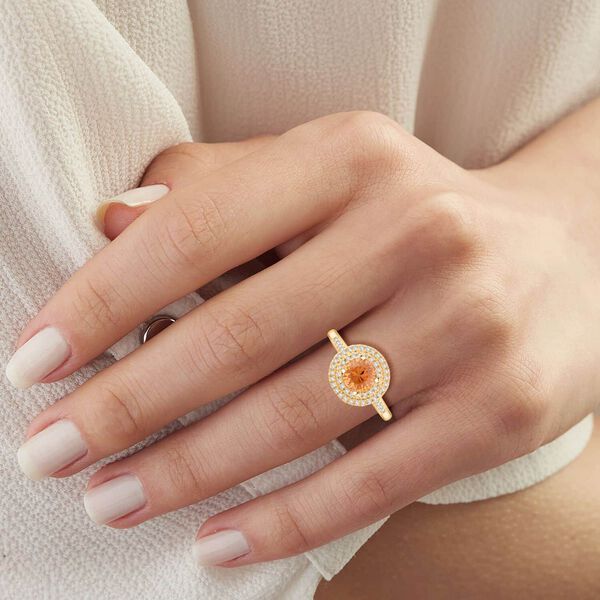 LUXORO zertifiziert und geprüft AAA kaiserlicher Topas und Diamant Ring in 417 Gold - 2 ct. image number 1