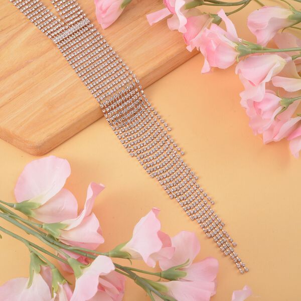 Designer inspirierte Kristall-Halskette, ca. 45 cm image number 1