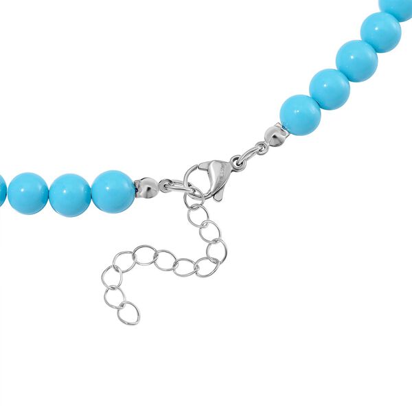 Sleeping Beauty türkisfarbene Muschelkernperlen und weiße Kristall, 45+5 cm image number 5