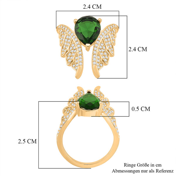 Gr&uuml;ner Zirkonia, Wei&szlig;er Zirkonia Ring Nickelfreies Messing (Gr&ouml;&szlig;e 17.00) image number 5