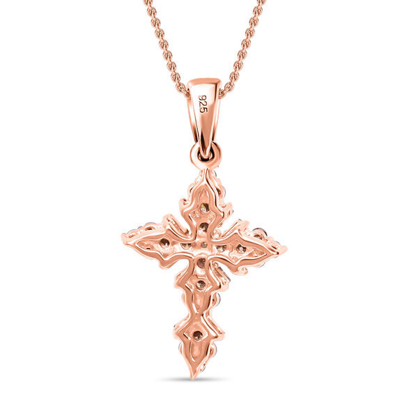 Natürlicher Champagner Diamant P Anhänger 925 Silber Roségold Vermeil ca. 0,33 ct. image number 3