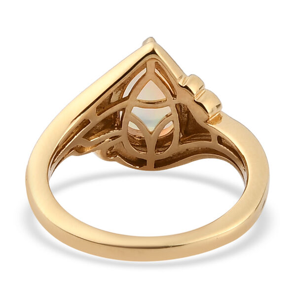 Nat&uuml;rlicher &Auml;thiopischer Opal und Diamant Ring 925 Silber vergoldet  ca. 0,90 ct image number 6