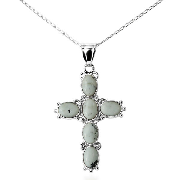 Wei&szlig;er T&uuml;rkis-Jaspis Anh&auml;nger ca. 15.00 ct