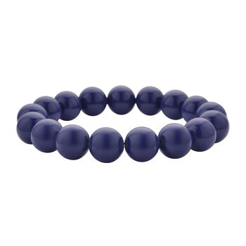 2er-Set, Tansanitfarbenes Muschelkernperlen-Armband und Ohrringe - 380 ct.