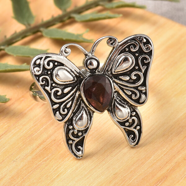 Roter Granat-Schmetterling-Ring - 2 ct. image number 2