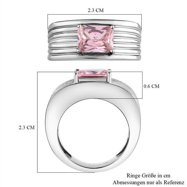 Rosa Zirkonia Ring, Edelstahl  ca. 2,40 ct image number 7