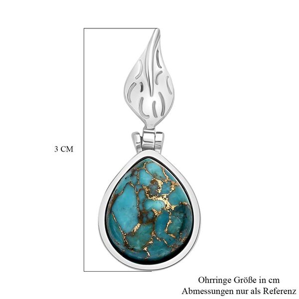 Blaues Türkis Ohrringe  Edelstahl ca. 10.39 ct image number 6