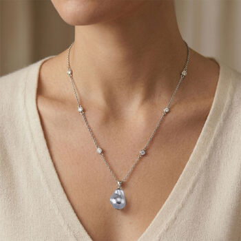 EVER TRUE Wei&szlig;er Zirkonia Halskette ca. 50 cm Nickelfreies Messing rhodiniert