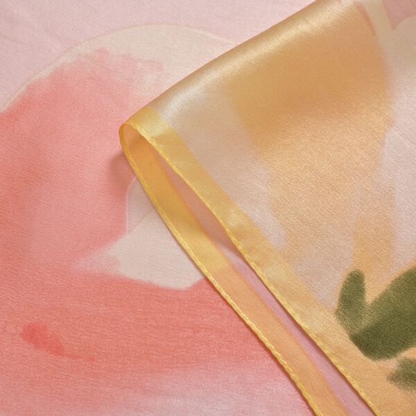 LA MAREY - Seidenschal aus 100% Maulbeerseide, rosa/gelbe Blumen image number 4