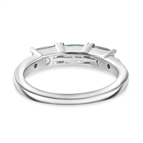 Paraiba-Apatit, Moissanit Ring 925 Silber platiniert (Gr&ouml;&szlig;e 18.00) ca. 0,89 ct image number 6