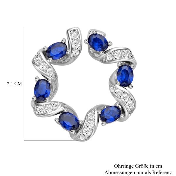 Blaue und weiße Zirkonia-Ohrringe image number 5