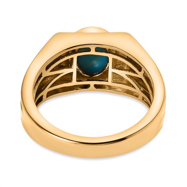 Natürlicher Sleeping Beauty Türkis Ring 925 Silber Gelbgold Vermeil (Größe 21.00) ca. 1.38 ct image number 6