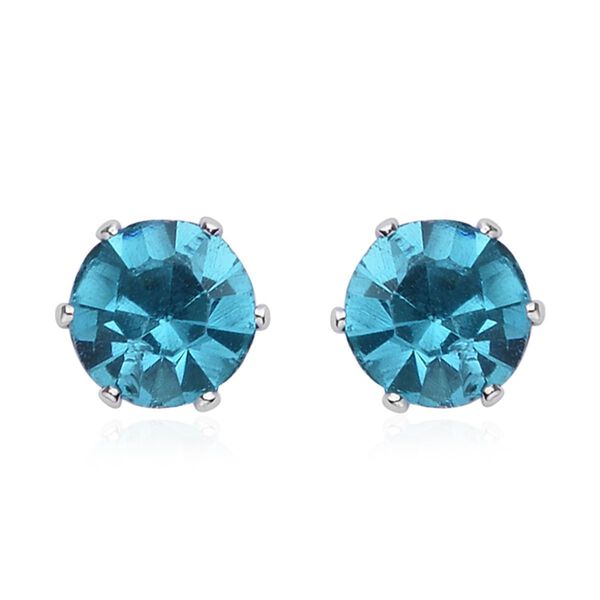 9er Set - Blaue Muschelkernperlen Ohrringen, Kristallohrringen mit Armband, Messing und Edelstahl image number 5