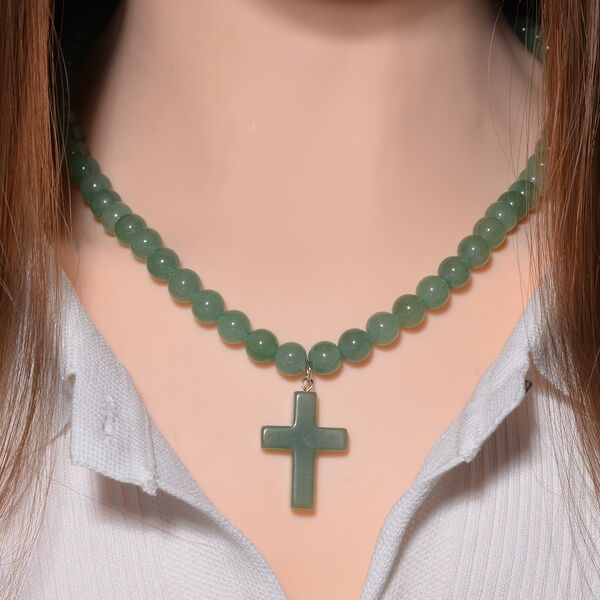 Gr&uuml;ner Aventurin Halskette, ca. 50 cm, ca. 265.00 ct image number 2