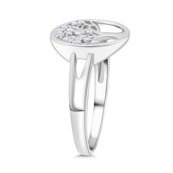 LUSTRO STELLA -  Wei&szlig;er Zirkonia Ring 925 Silber rhodiniert (Gr&ouml;&szlig;e 19.00) 0.17 ct