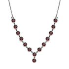 Roter Granat Halskette ca. 45 cm Edelstahl ca. 6,89 ct.