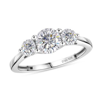 D'Joy Moissanit Ring, 925 Silber rhodiniert - 1,22 ct.