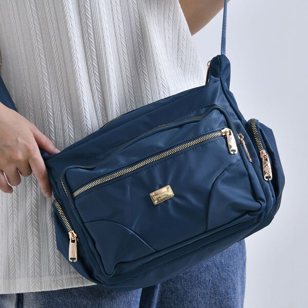 Stylische Umh&auml;ngetasche mit verstellbarem Gurt und RFID-Schutz, Petrolfarben image number 10