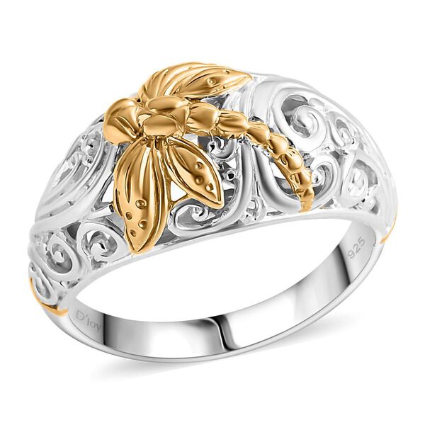 D'Joy Royal Bali – Zweifarbiger Ring mit Libellenmotiv image number 0