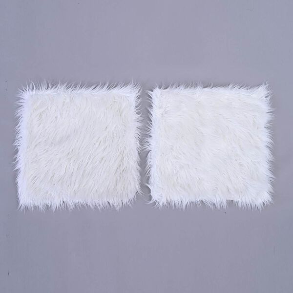2er-Set Kunstfell-Kissenbezug, Wei&szlig; image number 1