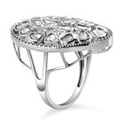 Handgearbeiteter Polki Diamant-Ring, 925 Silber platiniert  ca. 1,00 ct image number 4