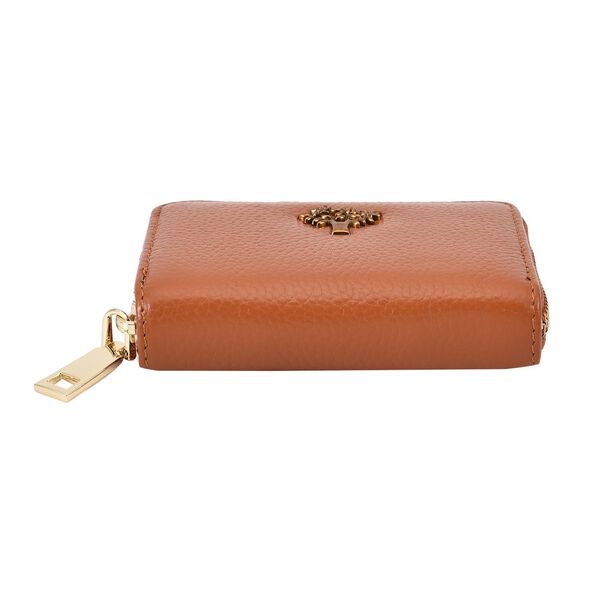 Close out Deal - Portemonnaie aus echtem Leder mit filigranen, baumförmigen Beschlägen, 10.5x2x8, Braun image number 4