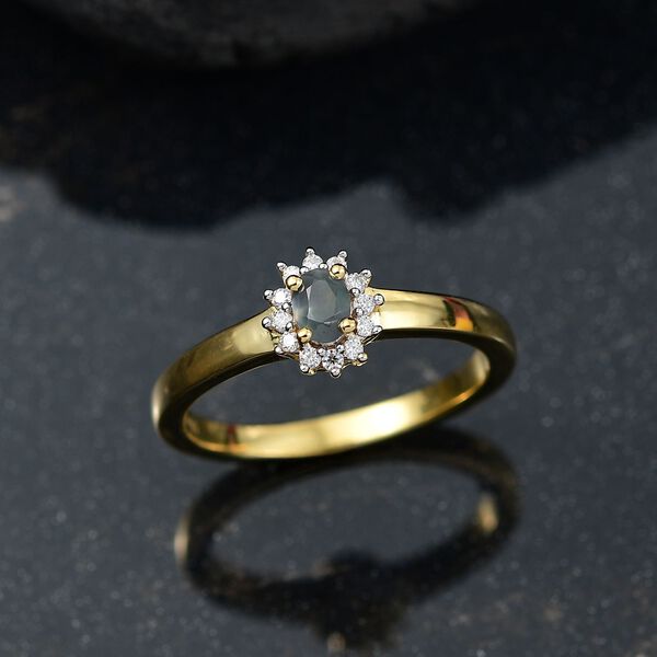 D’joy Alexandrit, Moissanit Ring 925 Silber 750 Gelbgold Vermeil (Größe 18.00) ca. 0,27 ct image number 2