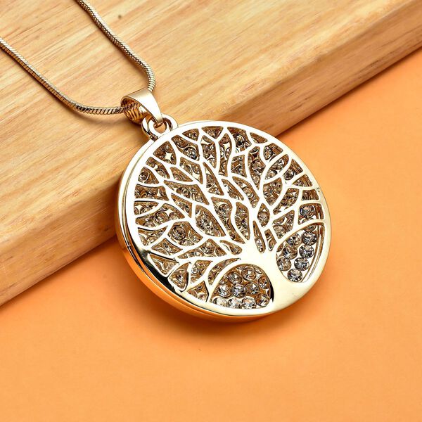 Weißer Kristall-Anhänger mit Kette image number 2