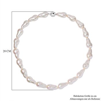Wei&szlig;e Muschelkernperle-Halskette, 50cm