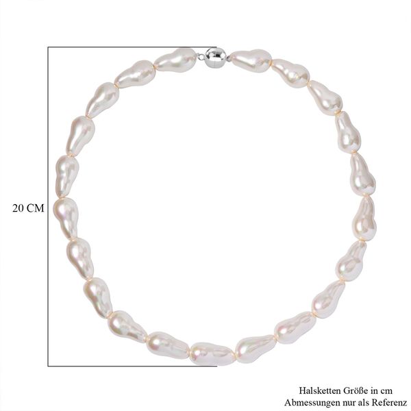 Weiße Muschelkernperle-Halskette, 50cm image number 4