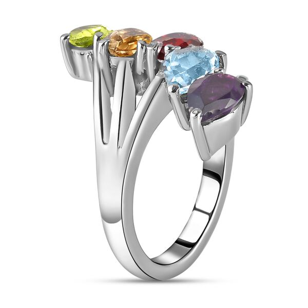 Mehfarbiger Edelstein-Ring, (Gr&ouml;&szlig;e 16.00) Edelstahl, ca. 3,41 ct image number 5