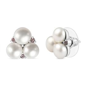 EverTrue Süßwasserperle und rosa Zirkonia Ohrringe