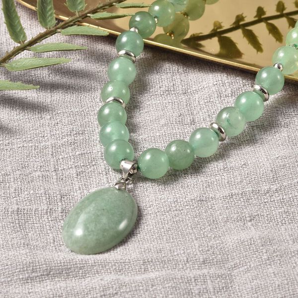 Grüne Aventurin-Halskette, ca. 45 cm, ca. 180,50 ct image number 2