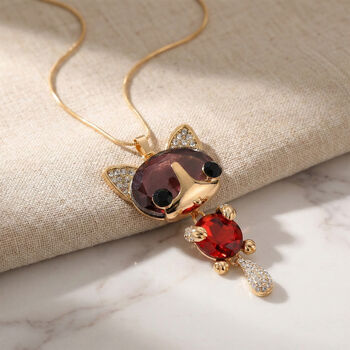 Mehrfarbiger Kristall Anh&auml;nger mit Kette ca. 63.5 cm + 5 cm Extender, Legierung Gelb