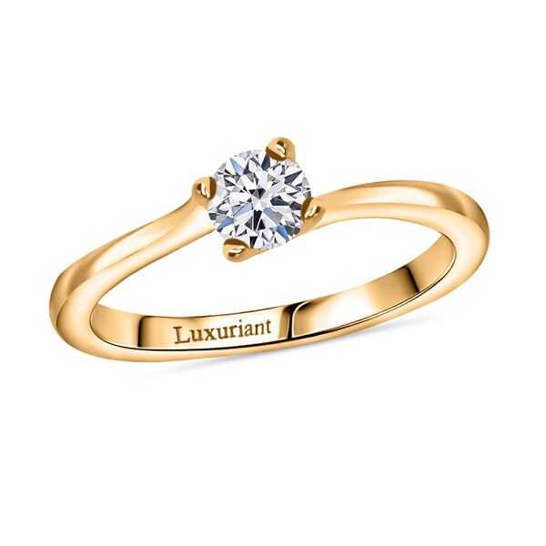 LUXURIANT SI-GH Labor Diamant Ring, 925 Silber 750 Gelbgold Vermeil - 0,33 ct. image number 4