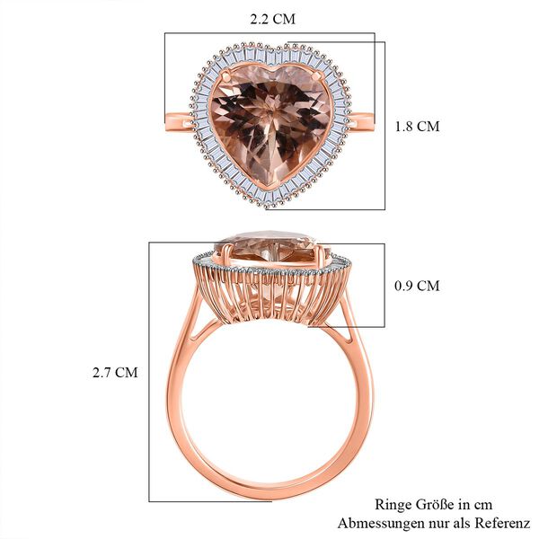 AAA Morganit und Diamant Ring in 585 Roségold - 5,04 ct. image number 6