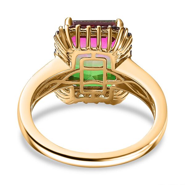 Wassermelonen Quarz Triplett und Multi-Edelstein-Ring - 8,91 ct. image number 6