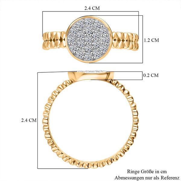 LUXURIANT SI Labor Diamant Ring, 925 Silber 750 Gelbgold Vermeil - 0,34 ct. image number 5